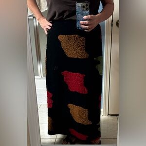 Vintage Maxi skirt Germany 100% wool cool skirt patchwork large 12 14 boho